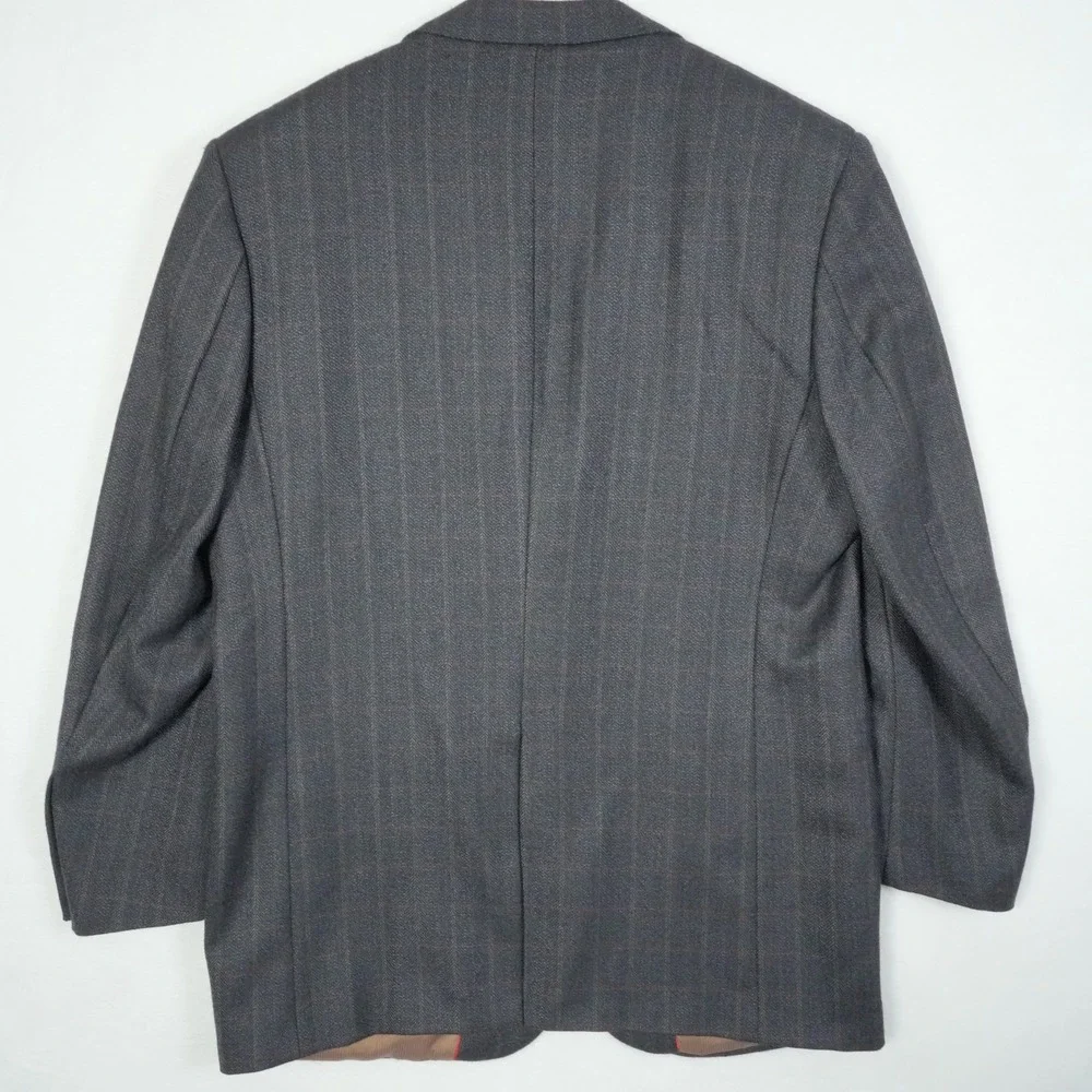 Pendleton 42R Men's Wool Sport Coat Charcoal‎ Gray Herringbone Plaid Checked